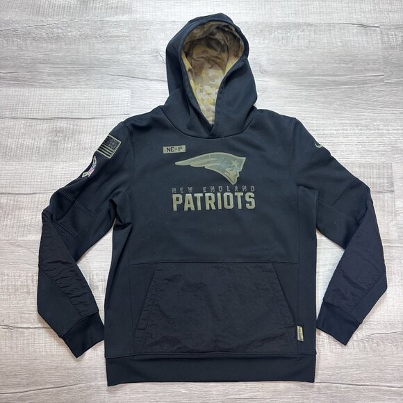 Nike New England Patriots Hoodie Youth Large Black Salute To Service Football - Picture 1 of 8